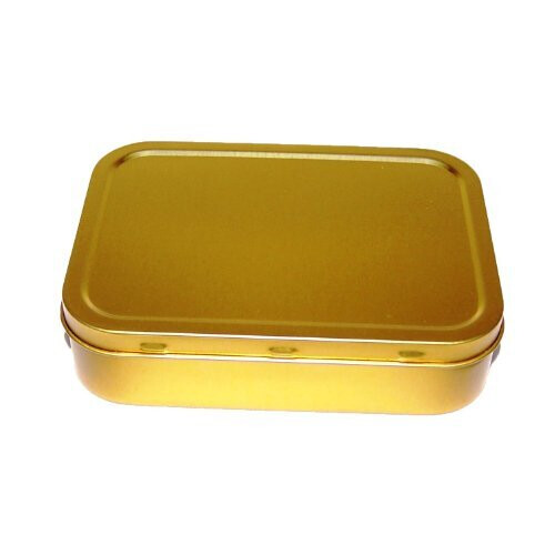 Plain Gold 2Oz Tobacco Tin,Pill Box