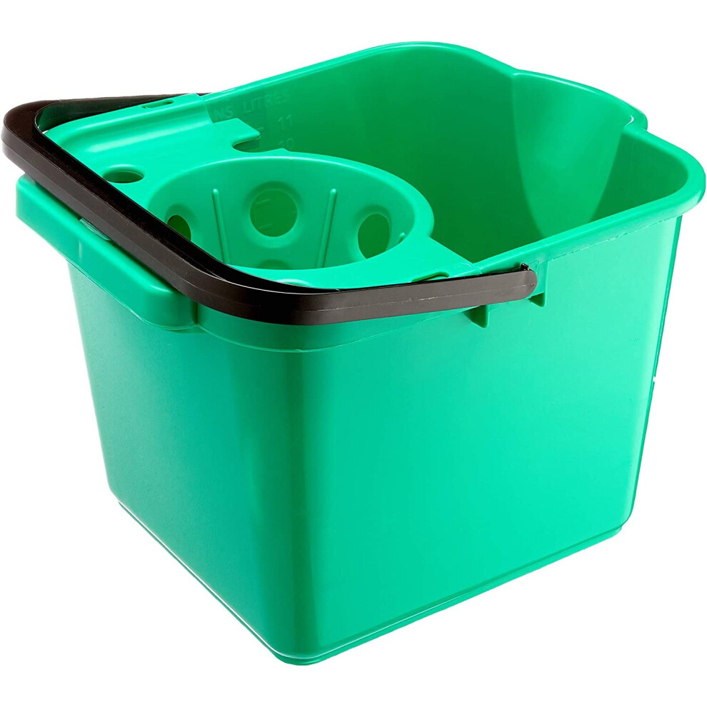 ADDIS 510253 12 Litre Mop Pail and Wringer, Green, 27.5 x 35 x 24.5 cm