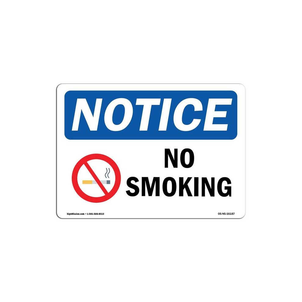 SignMission OS-NS-A-1218-L-16187 12 x 18 in. OSHA Notice Sign - No Smoking-image-OPC-PB57P5V-NEW