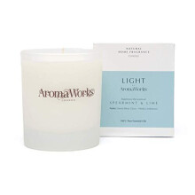 AromaWorks - Light Candle - Spearmint and Lime - Natural Home Fragrance - Sweet Minty Citrus - Herby Undertones - 100% Pure Essential Oils - Lavender