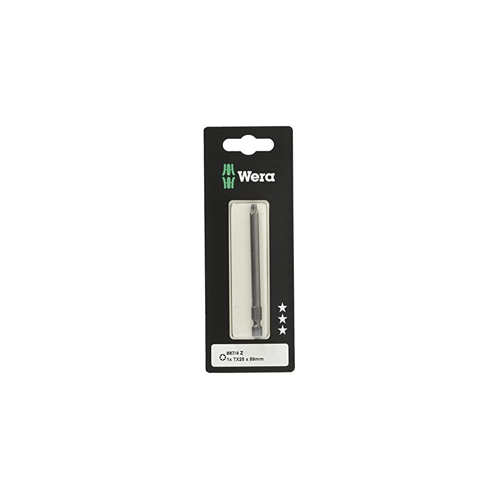 Wera 867/4 Z SB Tough TORXÂ® Bit, TX 25 x 89 mm, 05073529001