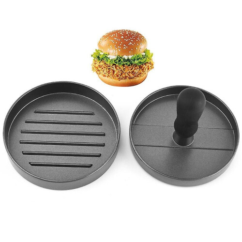(Black) Burger Press Non Stick Aluminum Hamburger Patty Maker Kitchen Bbq Tools