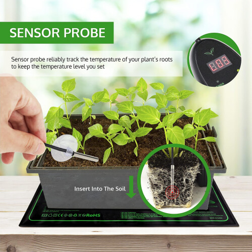 (UK Plug) Seedling Heat Mat Adjustable Plant Heating Mat With Digital Thermostat Controller 2