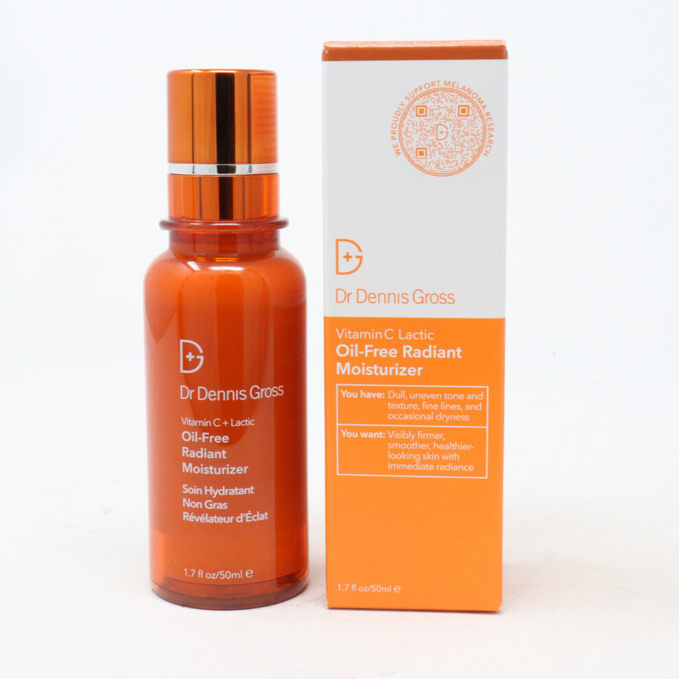 Dr Dennis Gross Vitamin C Lactic Oil-Free Radiant Moisturizer 1.7Oz New With Box