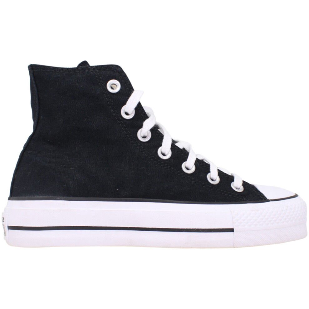 Converse (7.5) Chuck Taylor All Star Lift Hi /White/White 560845C Women's Black