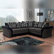 (Black/Grey) Nov Fabric Ottoman Storage Corner Sofa Bed