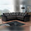 (Black/Grey) Nov Fabric Ottoman Storage Corner Sofa Bed 1