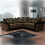 (Beige/Brown) Nov Fabric Ottoman Storage Corner Sofa Bed 1
