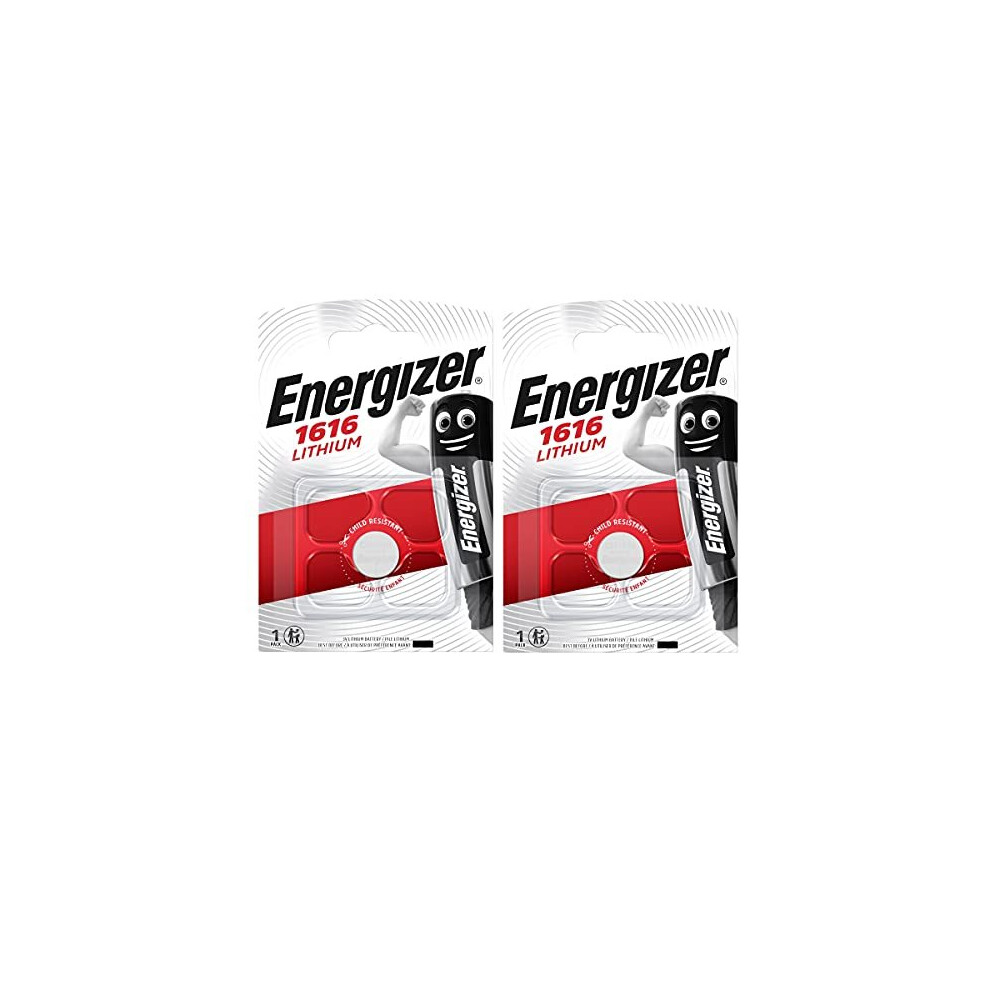 2 X Energizer CR1616 3V Lthium Coin Cell Battery DL1616 Car Keys Van Key Fob