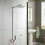 NES Home Enzo Ultra Thin Modern Bathroom Chrome Brass Square Head Cool Touch Shower Set 1