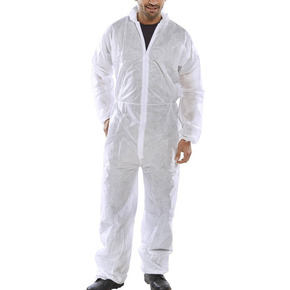 (Large) Disposable Polypropylene Boiler Suit / Coverall White