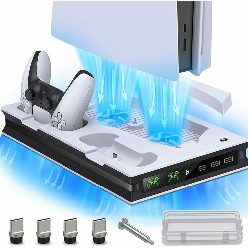 PS5 Console Stand with Cooling Fan and PS5 Controller Charging Dock 1