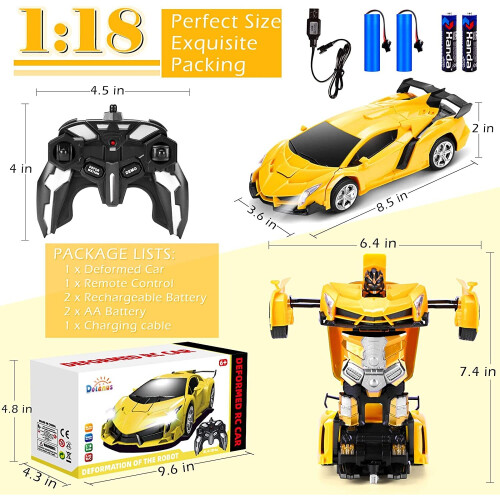 Jouet transformateur télécommandé Voiture transformée Robot RC Car 1