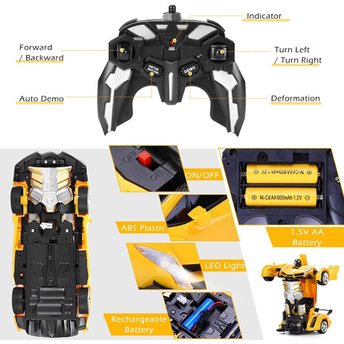 Jouet transformateur télécommandé Voiture transformée Robot RC Car 2