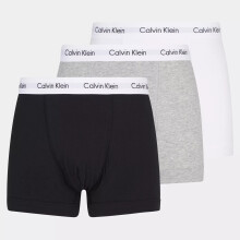 (M) Calvin Klein 3 Pack Trunks Black / Grey / White