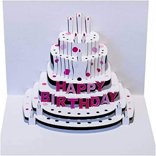 Forever Handmade Cards Pop Ups POP54 - Happy Birthday Cake Pink - Laser ...