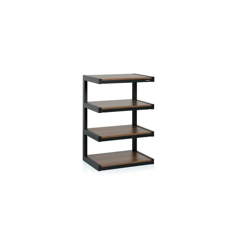 Norstone ESSE HiFi Rack Hi-Fi AV Furniture Stand In Black With 4 Walnut Shelves