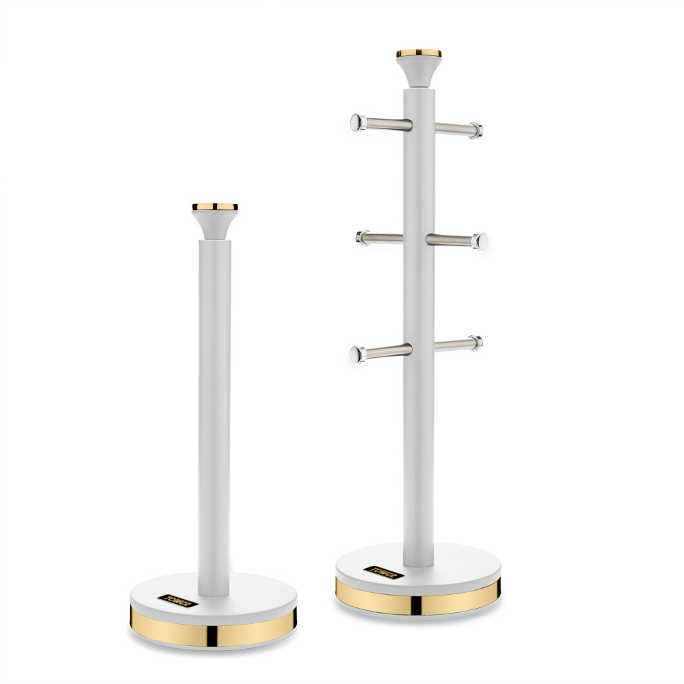 Tower T826135wht Cavaletto Towel Pole And Mug Tree Set - Optic White