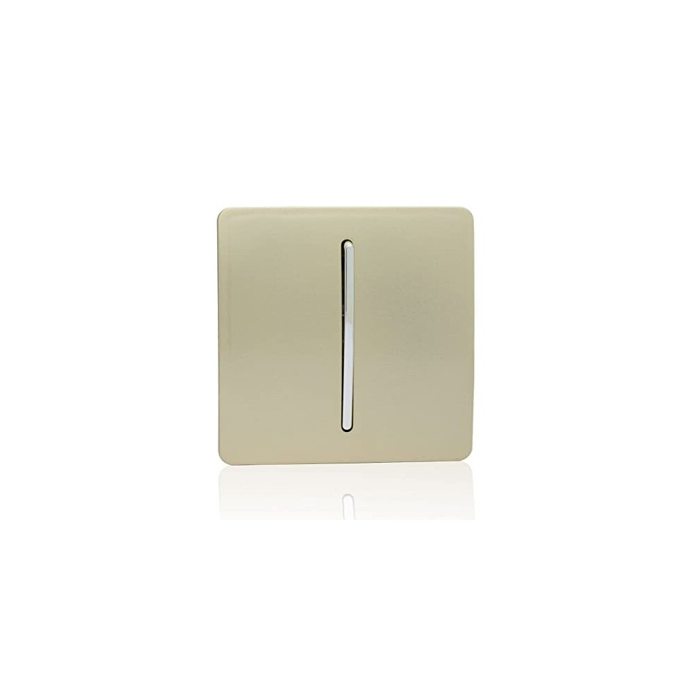 Trendi 1 Gang 2 Way Artistic Modern Glossy 10 Amp Rocker Tactile Light Switch Gold ART-SS2GO