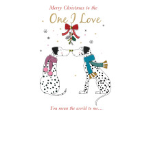 One I Love Cute Dalmatians Embellished Christmas Card Felt-Tastic Xmas Cards