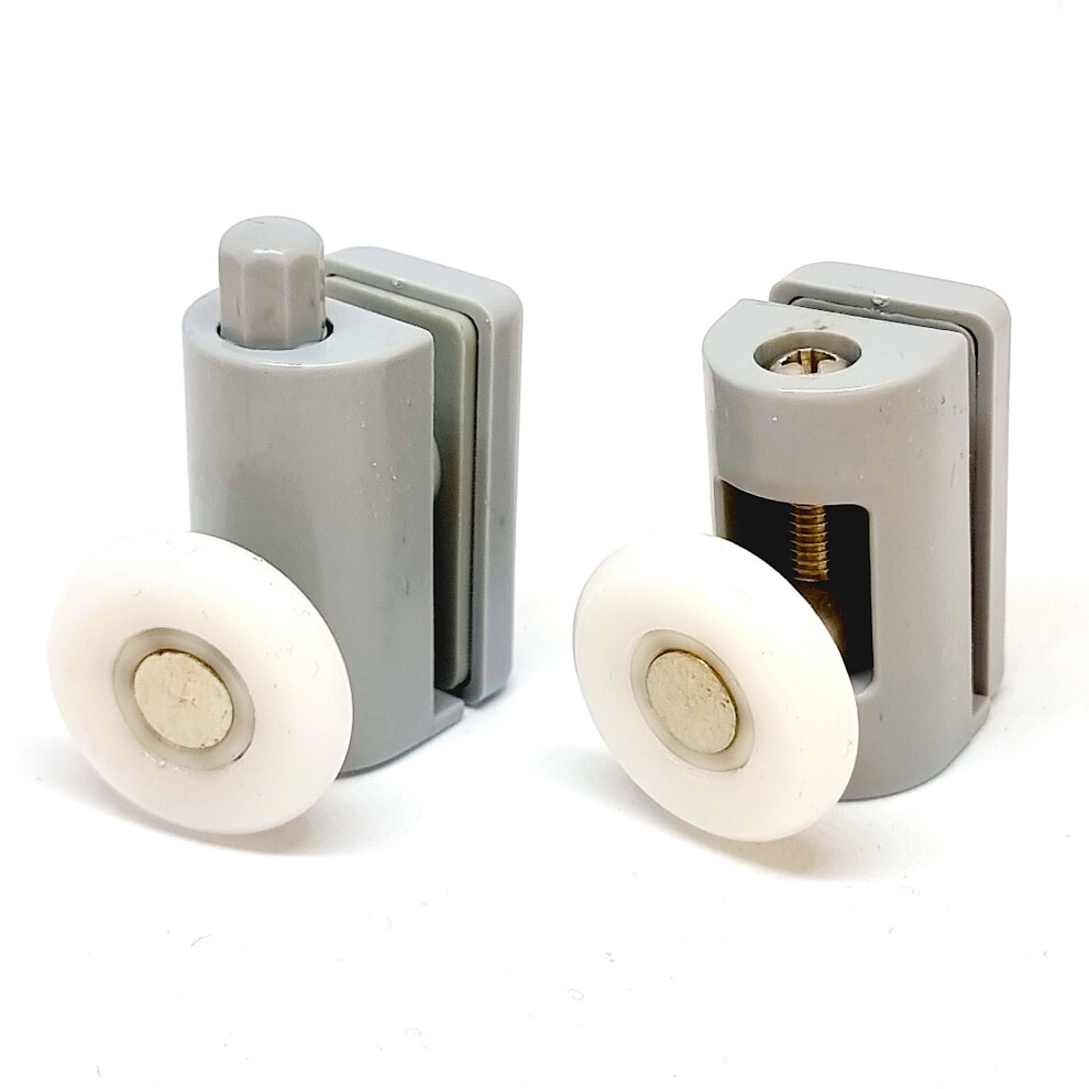 Set of 8 Single Top and Bottom Shower Door Rollers/Runners/Wheels 25mm Wheel Diameter L073P-image-OPC-PB58CSG-NEW