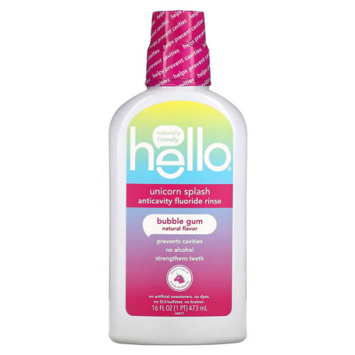 Hello, Unicorn Splash Acticavity Fluoride Rinse, Bubble Gum, 473ml