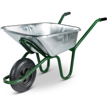 Walsall Invincible Galvanised Wheelbarrow - 120 Ltr / 175kg - With Pneumatic Wheel