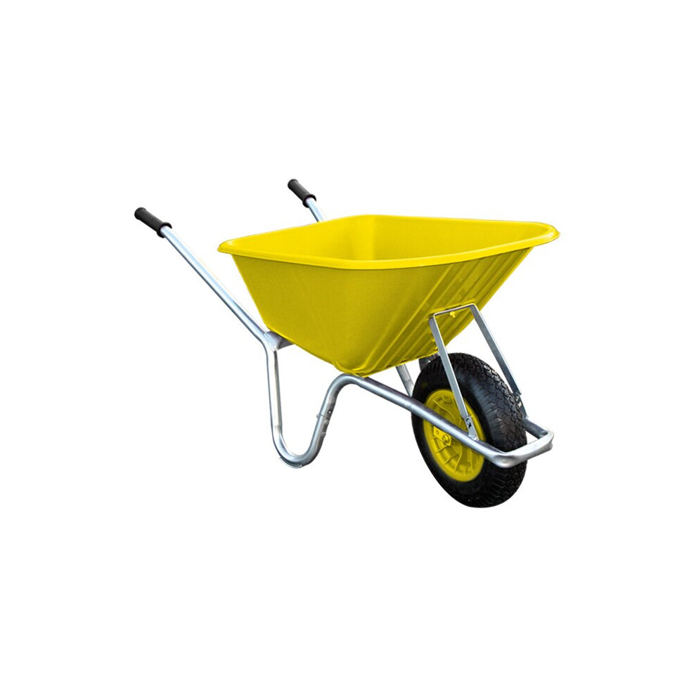 Bristol Tool Company Yellow Big Mucker Wheelbarrow - 100 Ltr / 120Kg - With Pneumatic Wheel