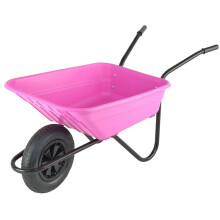 Bristol Shire Mucker Pink Wheelbarrow - 90 Ltr / 120kg - With Solid Wheel