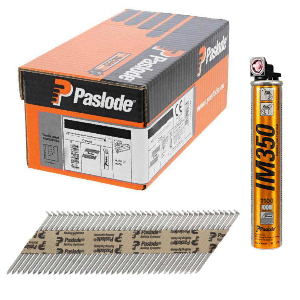 Paslode Im350+ Ring Shank Stainless Steel Nails - 2.8 X 63Mm (1100 Box + 1 Fuel Cell) 5701291412613
