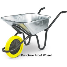 Walsall Invincible Galvanised Wheelbarrow - 120 Ltr / 175kg - With Puncture Proof Wheel