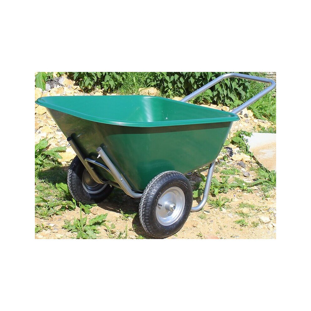 Bristol Tool Company Large Green Wheelbarrow - 175 Ltr / 175kg - With Puncture Proof Wheels