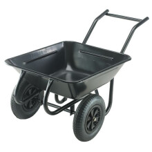 Walsall Contractor Twin Black Wheelbarrow - 175 Ltr / 220kg - With Pneumatic Wheel