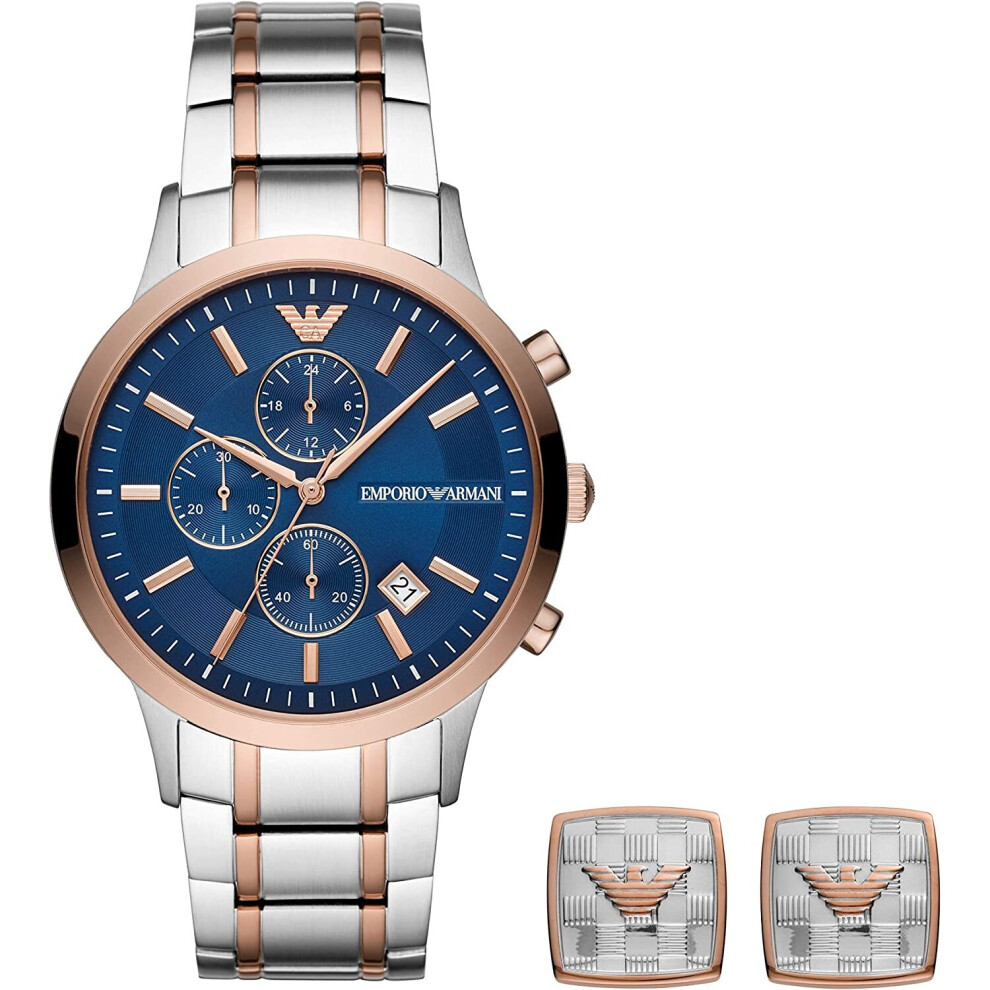 Men's Emporio Armani Mens' Chronograph Watch AR80025 - Two Tone Rose Gold