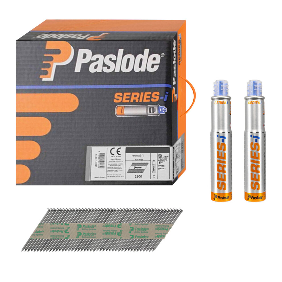 Paslode Im360ci 3.1 X 75Mm Ring Bright Framing Nails (2200 Box + 2 Fuel Cells) 5701291410817