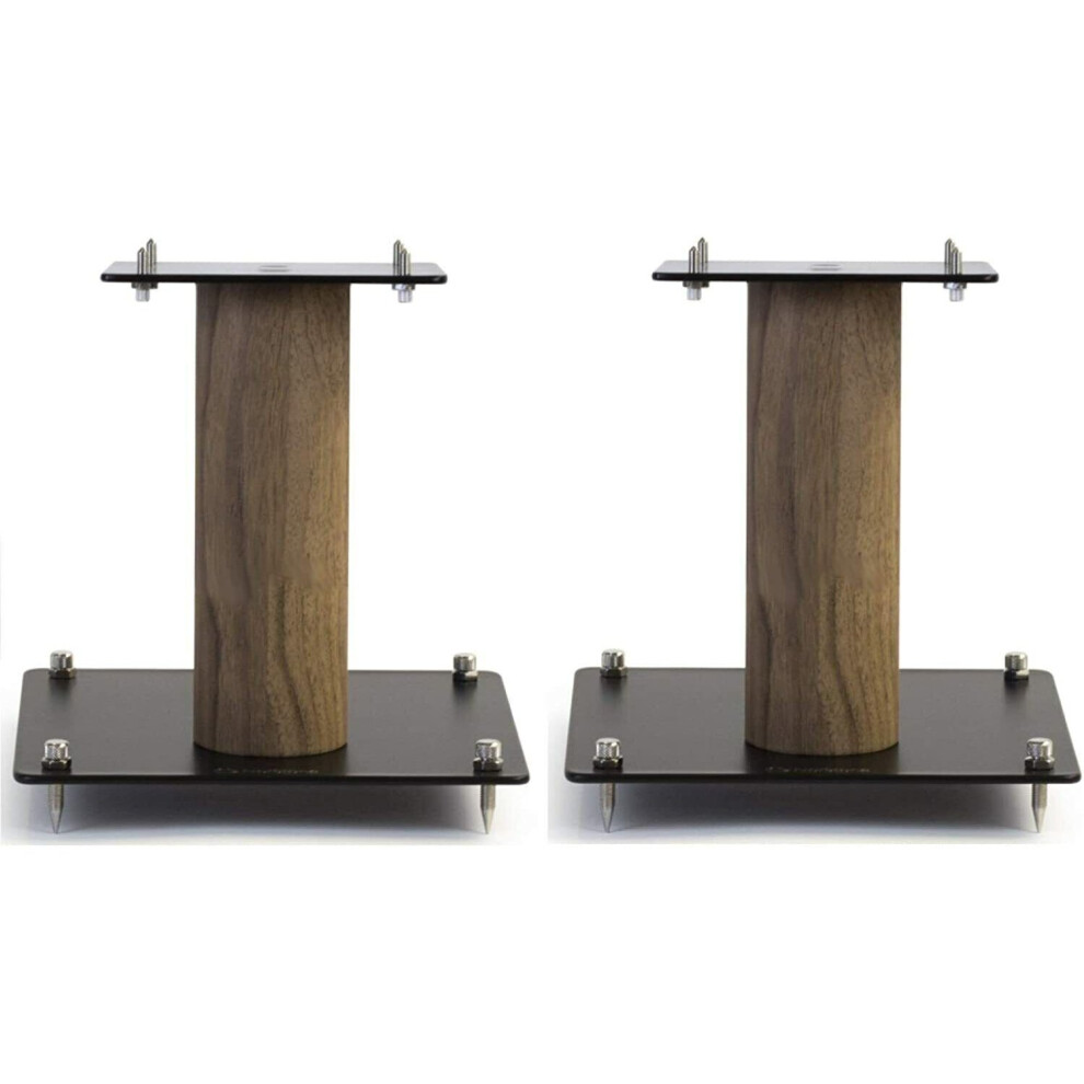 Pair Of Norstone Oak STYLUM S 28cm High Universal Steel Speaker Stands