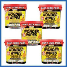 5 X Everbuild Giant Wonder Wipes Multi Purpose Hand Wipes - 300 Tub by Everbuild