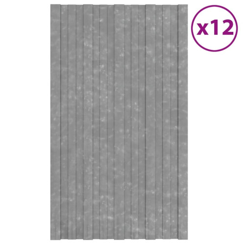 VidaXL vidaXL 12x Roof Panels Galvanised Steel Silver Profile Sheet Shed Roof Panel