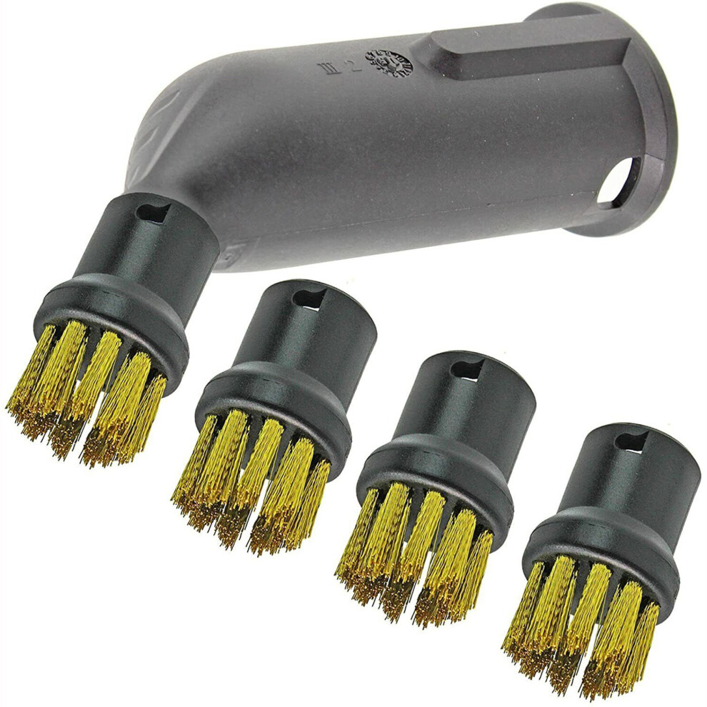 Spares2go Karcher Steam Cleaner Nozzle + Wire Brush Set For Sc1 Sc2 Sc3 Sc4 Sc5
