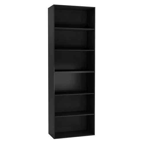 URBN Living (Black) Wide 6 Tier Book Shelf Bookcase Cabinet Display
