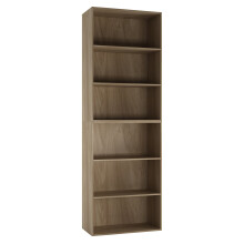 (Oak) Wide 6 Tier Book Shelf Bookcase Cabinet Display