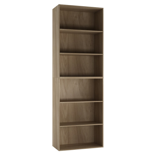 URBN Living (Oak) Wide 6 Tier Book Shelf Bookcase Cabinet Display
