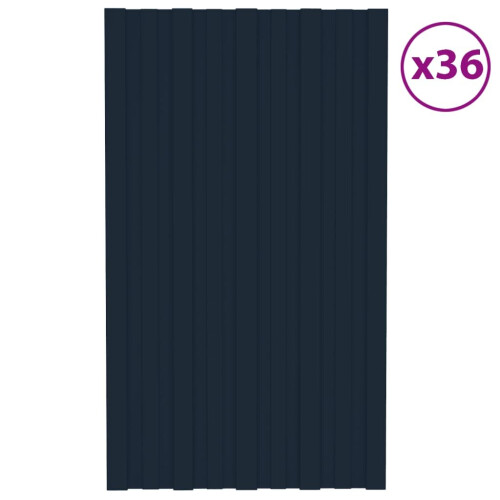 VidaXL vidaXL 36x Roof Panels Galvanised Steel Anthracite Garage Shed Roof Panel
