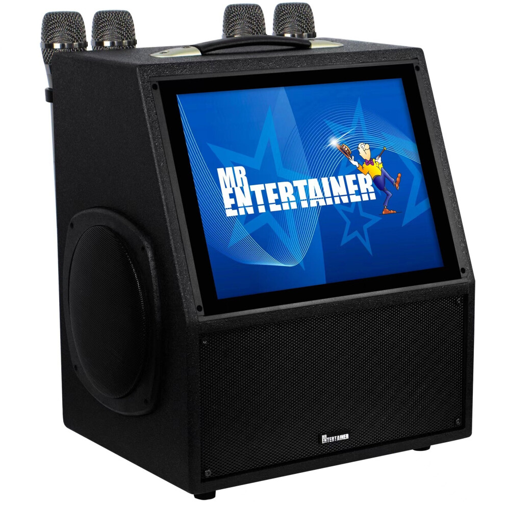 Mr Entertainer Digibox Pro. Portable Touch Screen Karaoke Machine and Media Player. 4 x Wireless Microphones