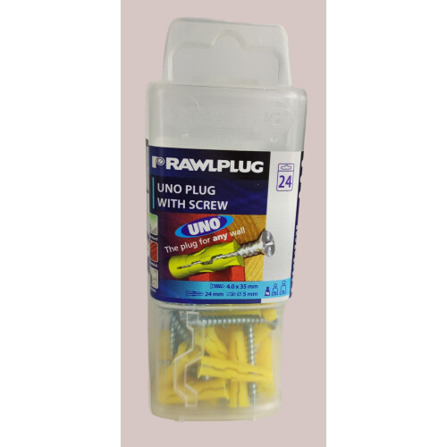 Rawlplug Universal Plug And Screw YELLOW (24 Pack) 1