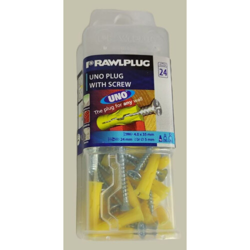 Rawlplug Universal Plug And Screw YELLOW (24 Pack)