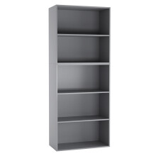 (Grey) Wide 5 Tier Book Shelf Bookcase Cabinet Display