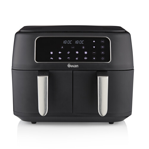 Swan Duo Digital Air Fryer, Dual Baskets, Family Sized 8L Cavity