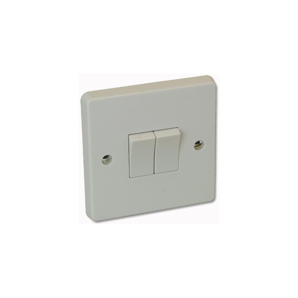 Crabtree 4172 10Ax 2 Gang 2 Way Sp Light Switch, White 5055851213043