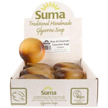 SUMA Rose & Geranium Glycerine Soap 90g (PACK OF 12)